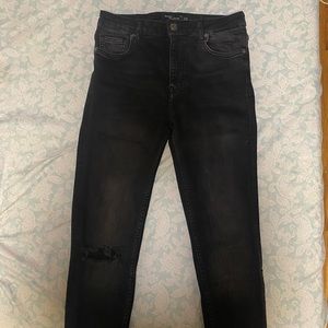 Black denim ripped jeans